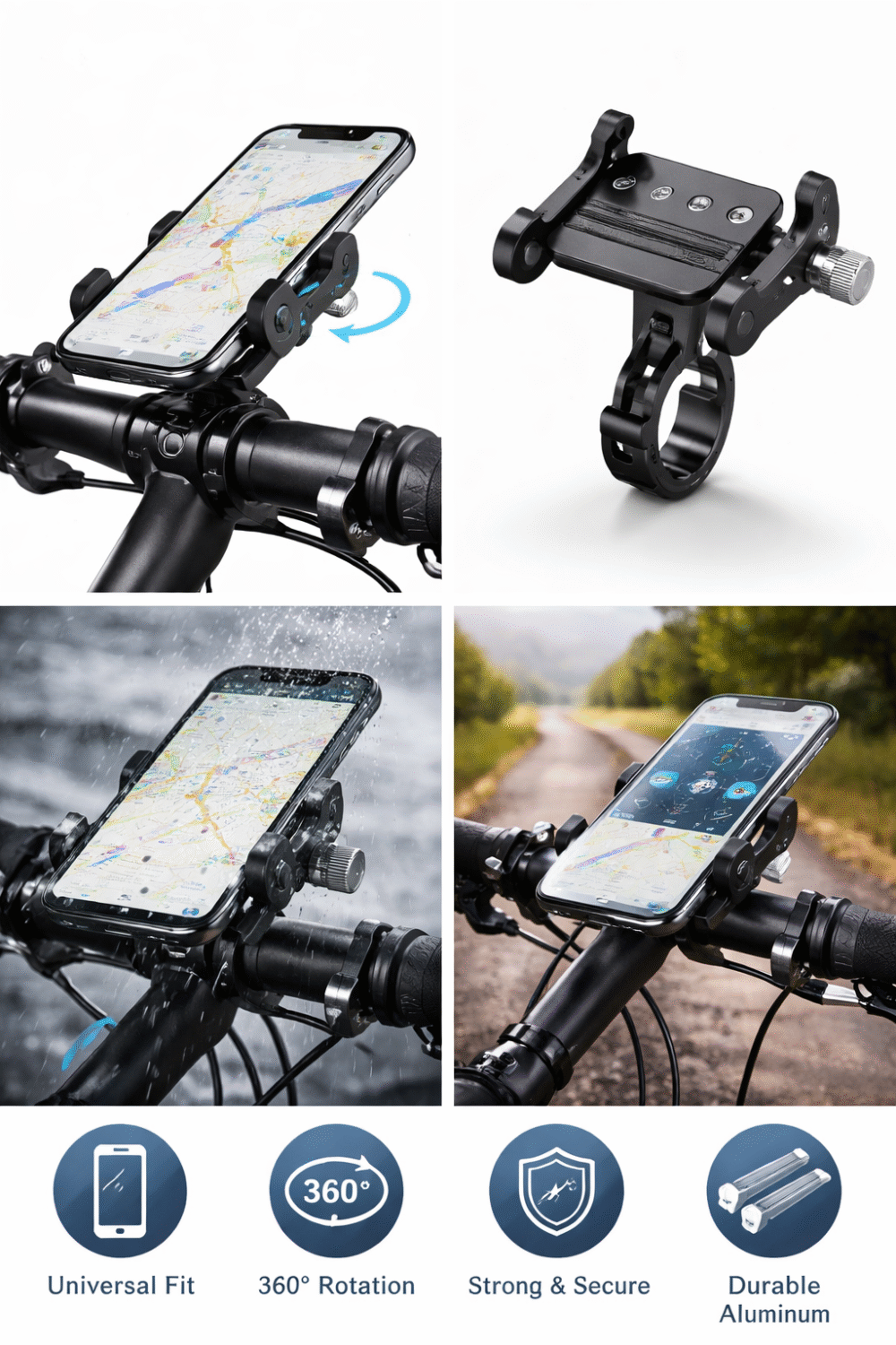 Universal Bike Phone Mount Bike Phone Mount – 360° Rotatable Bicycle Navigation Holder
