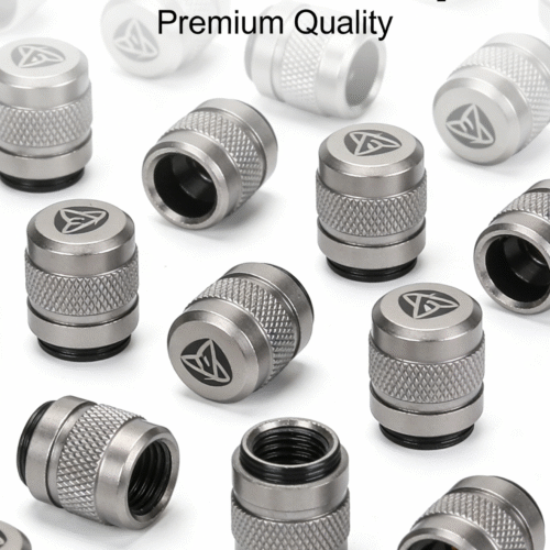 Bike Valve Caps, Aluminum Alloy Bicycle Tire Valve Stem Caps, Universal Fit for Schrader/Presta Valves, Dustproof & Corrosion Resistant, for Road Bike MTB E-Bike (4 Pack)