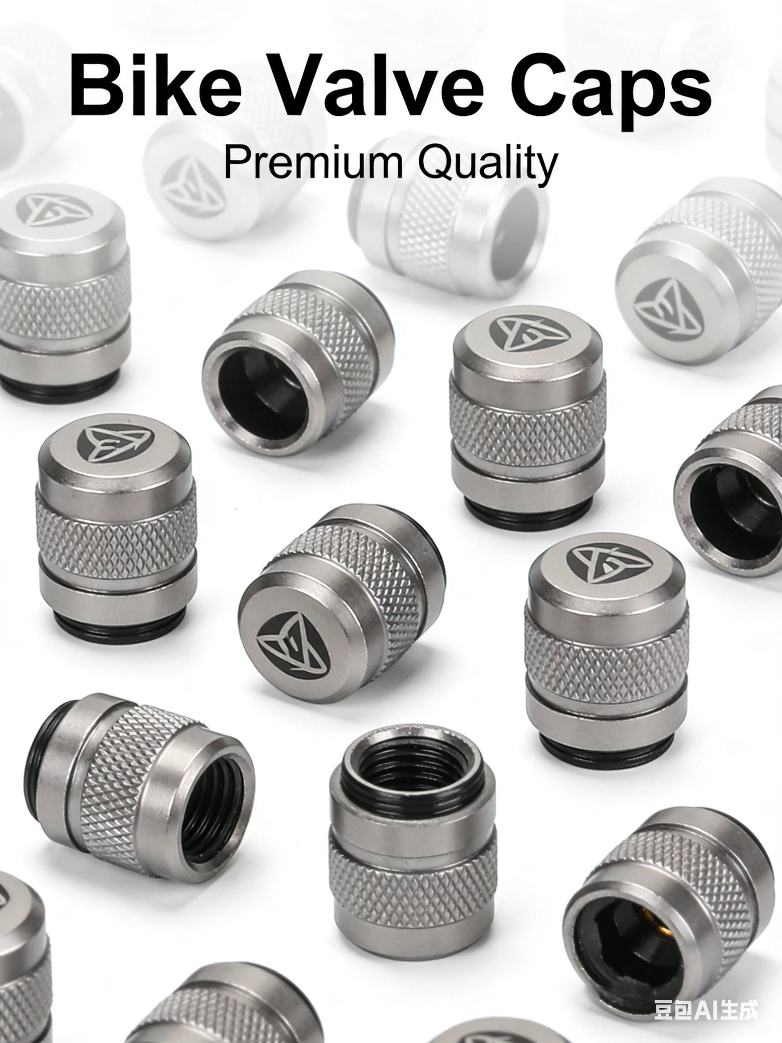 Bike Valve Caps, Aluminum Alloy Bicycle Tire Valve Stem Caps, Universal Fit for Schrader/Presta Valves, Dustproof & Corrosion Resistant, for Road Bike MTB E-Bike (4 Pack)